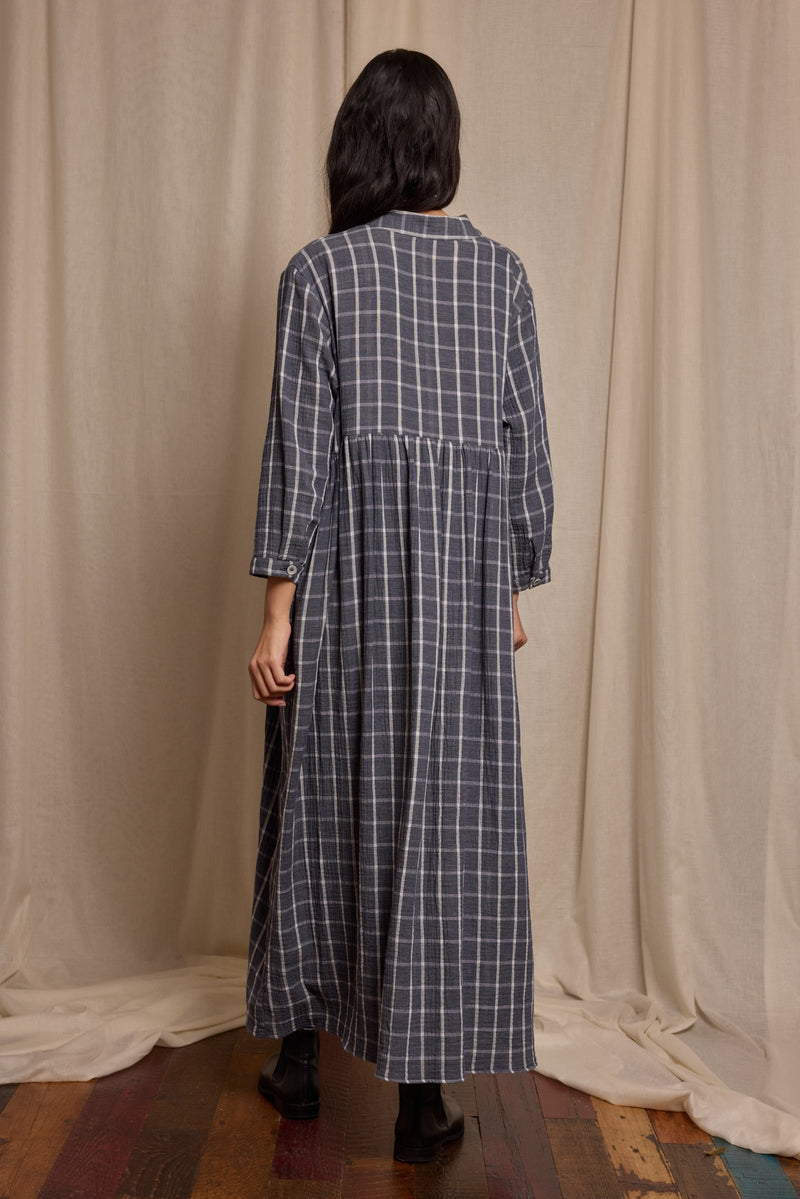 Cleo Dress Double Gauze Check