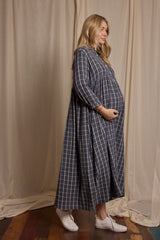 Cleo Dress Double Gauze Check