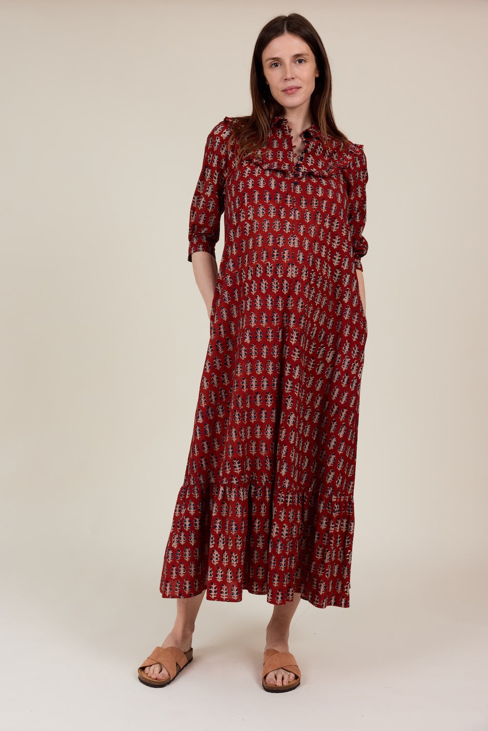 Cora Dress in Block Print – Clary and Peg