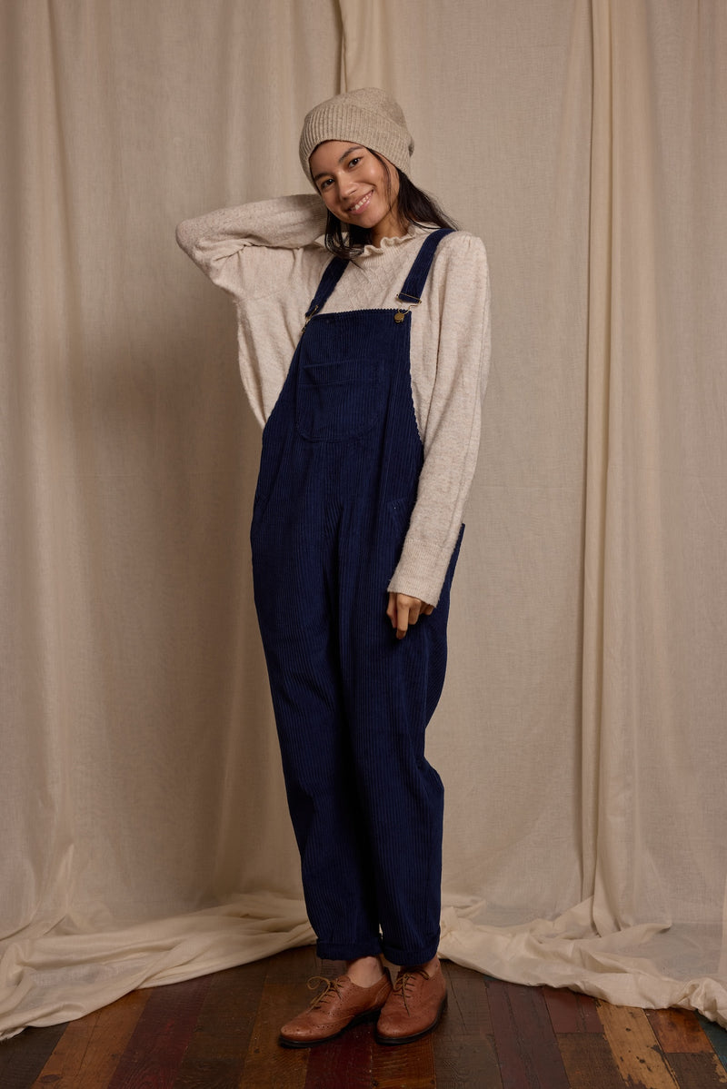 Doris Dungarees Dark Blue Jumbo Cord