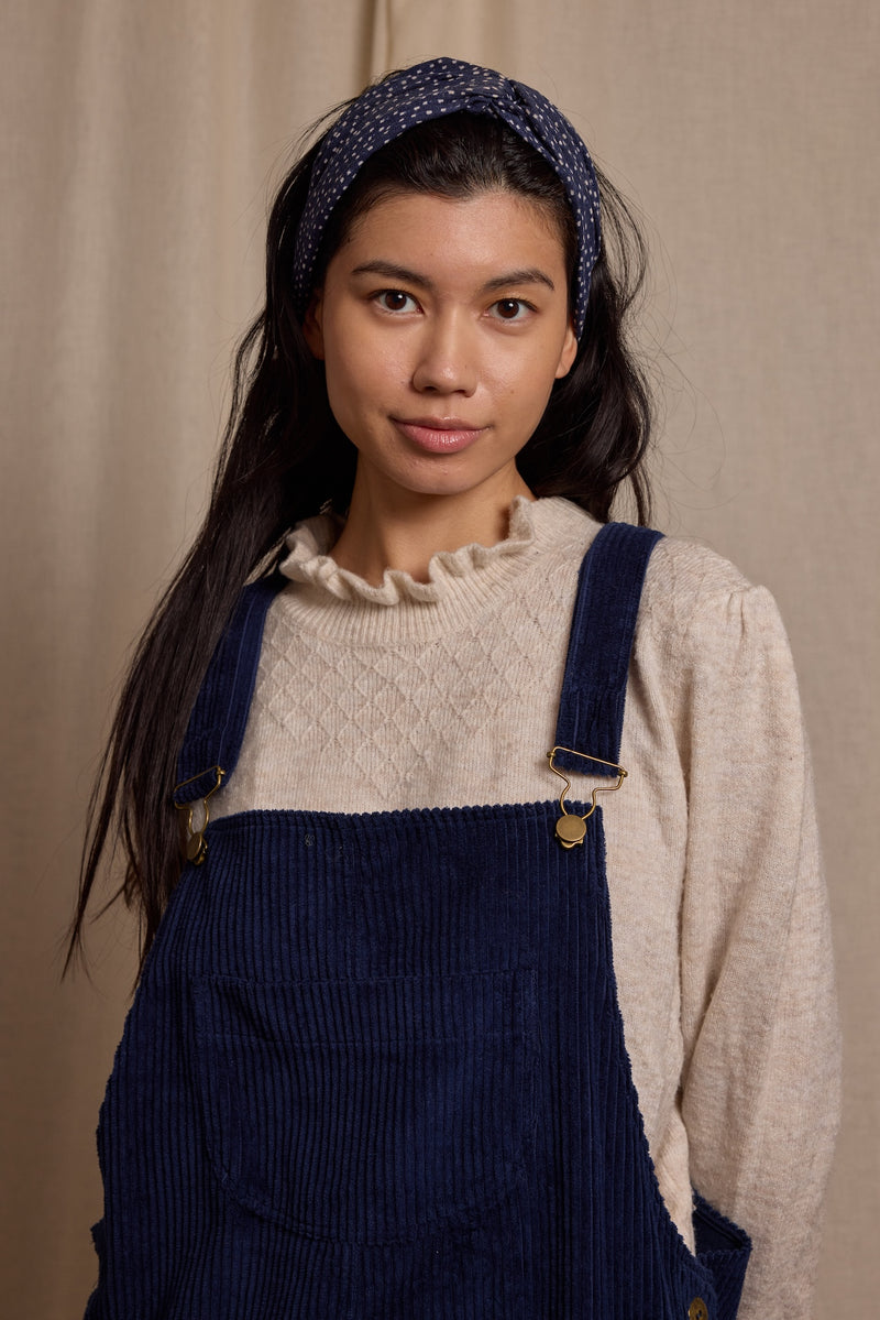 Doris Dungarees Dark Blue Jumbo Cord