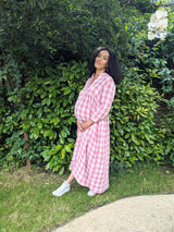 Cleo Dress in Pink Check