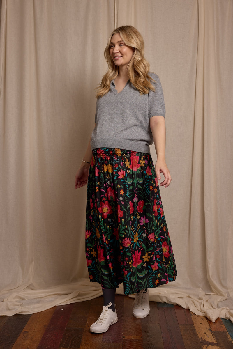 Wren Skirt Floral Crepe