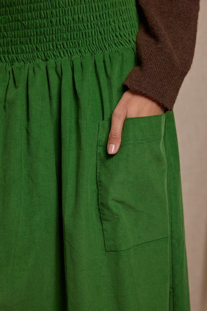 Wren Skirt Emerald Needlecord