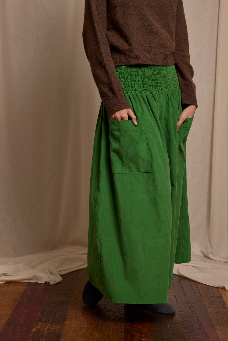 Wren Skirt Emerald Needlecord