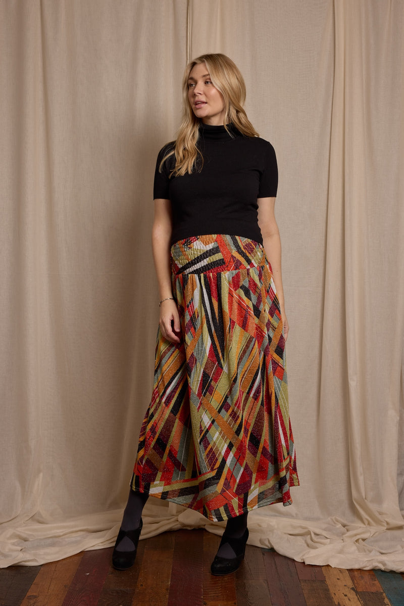 vintage sparkle abstract skirt