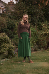 Wren Skirt Emerald Needlecord