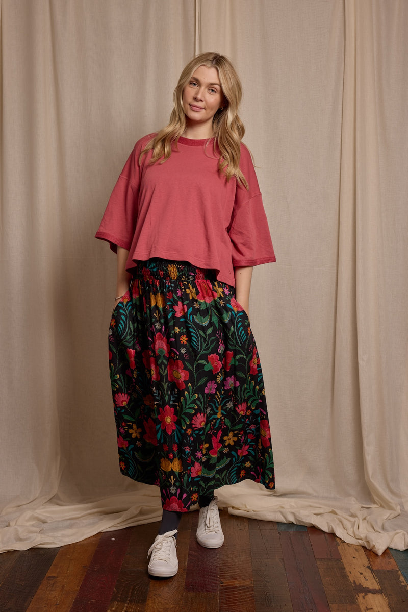 Wren Skirt Floral Crepe