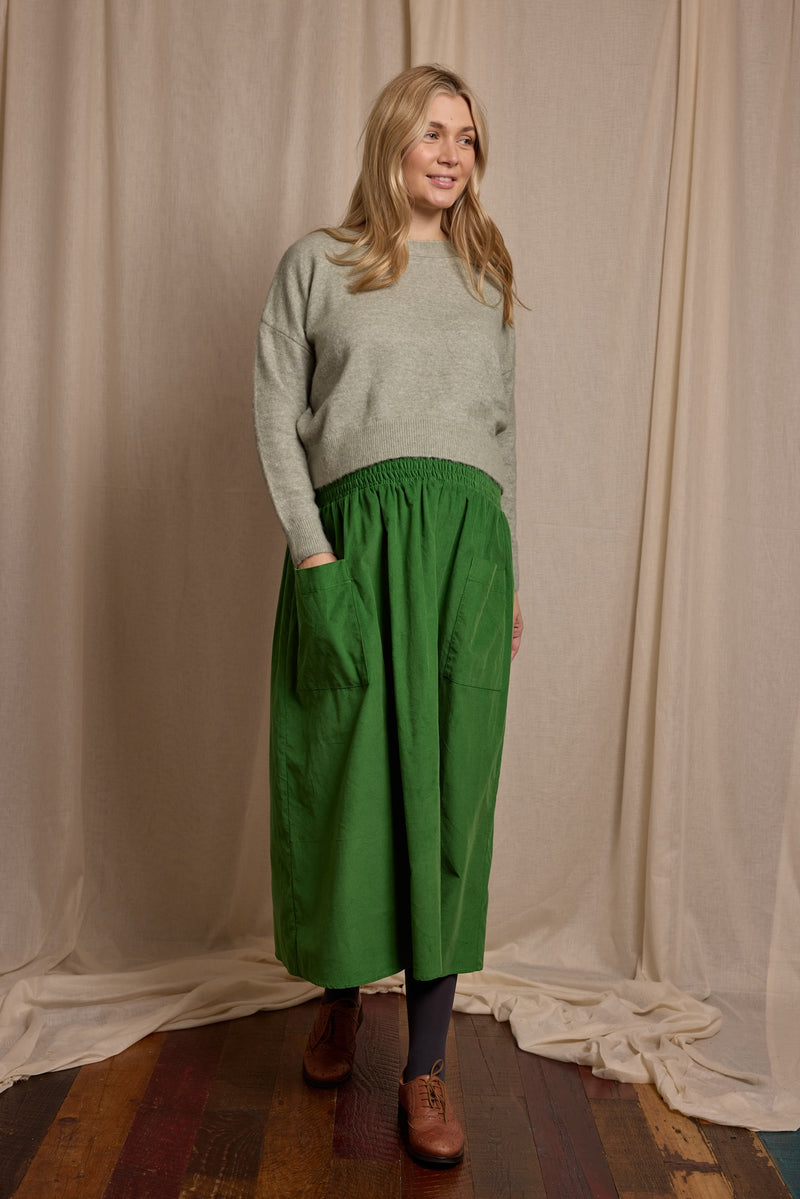 Wren Skirt Emerald Needlecord