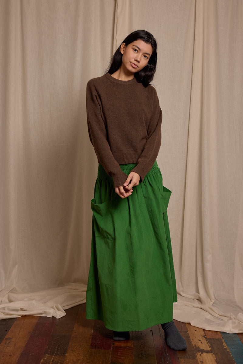 Wren Skirt Emerald Needlecord