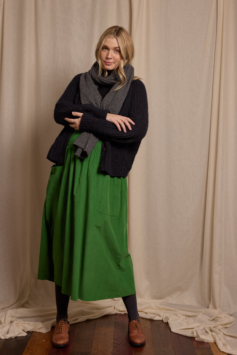 Wren Skirt Emerald Needlecord