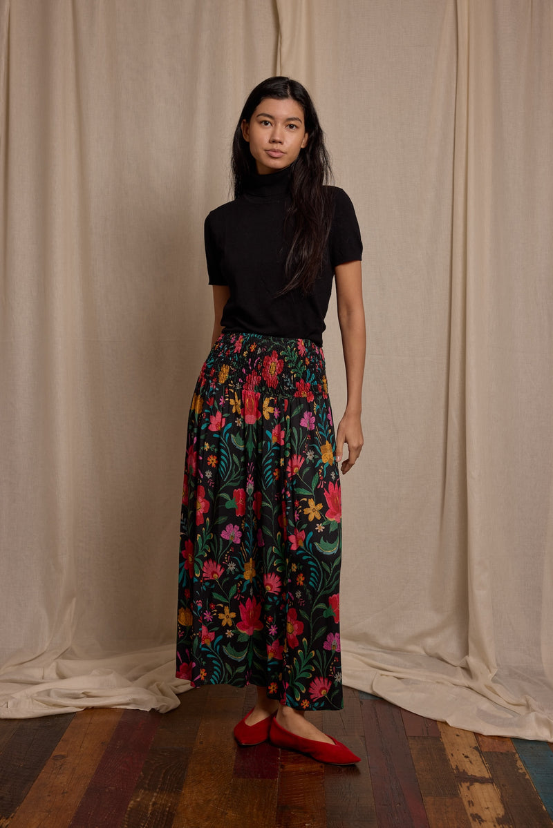 Wren Skirt Floral Crepe