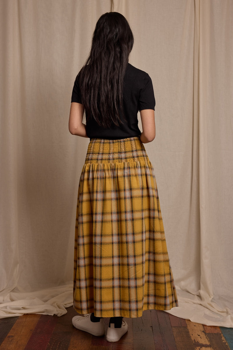 Wren Skirt Mustard Check