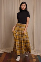 Wren Skirt Mustard Check