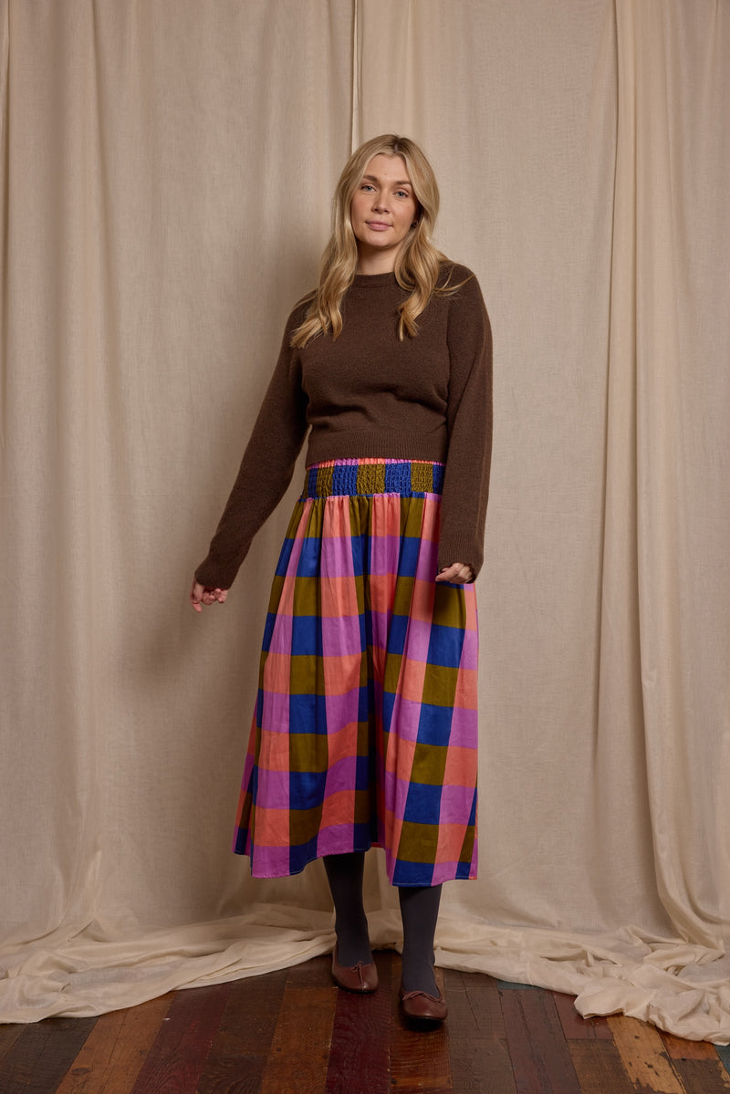 Wren Skirt Bold Check