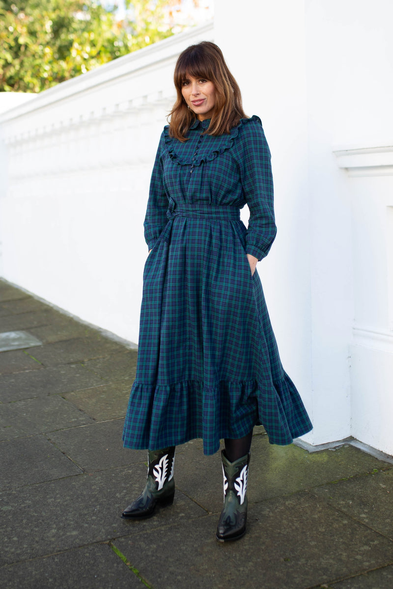 Tartan midi 2024 dress uk